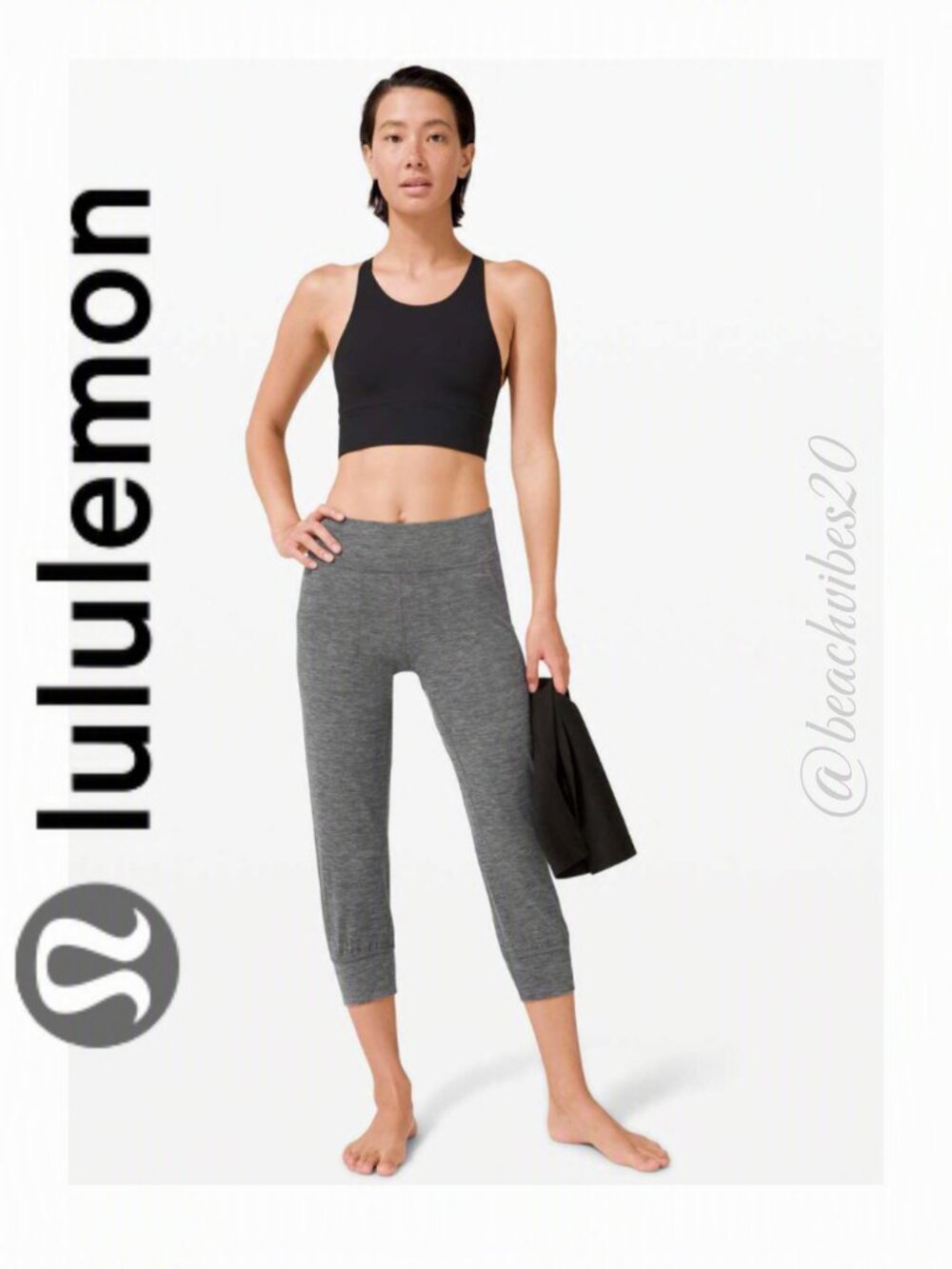 LULULEMON ATHLETICA Align Jogger Crop *23" Heathered Black 8 EUC LL-111